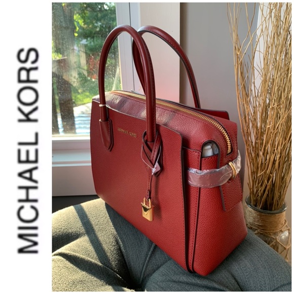 NWT authentic MK Mercer leather satchel brandy - Picture 3 of 6